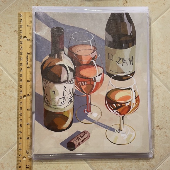 Wall art/painting ~ wine and glass - Picture 4 of 5
